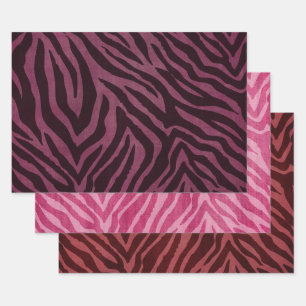 Feuille De Papier Cadeau Girl Burgundy rose rouge Zebra Imprimer