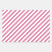 Feuille De Papier Cadeau Girl rose White Stripes Cadeau Anniversaire (Devant)