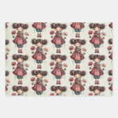 Feuille De Papier Cadeau Girl with A Frog Doll Cute Whimsical Pattern (Devant)
