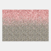 Feuille De Papier Cadeau Girly Glam Gold Empreinte de léopard Parties scint (Devant 3)
