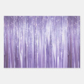 Feuille De Papier Cadeau Girly Lavender Purple Silver Glam Tinsel Stripes (Devant)
