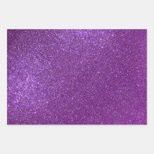 Feuille De Papier Cadeau Girly Sparkly Royal Purple Parties scintillant (Devant 2)