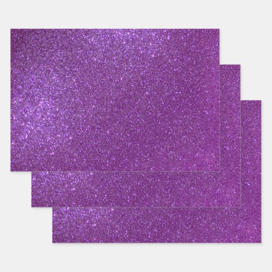 Feuille De Papier Cadeau Girly Sparkly Royal Purple Parties scintillant (Lot)