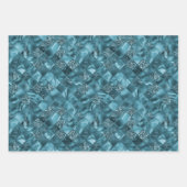 Feuille De Papier Cadeau Glam Abstrait bleu turquoise (Devant 2)