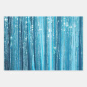 Feuille De Papier Cadeau Glam Aqua Sparkle Stripes (Devant)