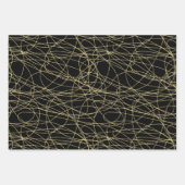 Feuille De Papier Cadeau Glam Black Red Gold Anniversaire (Devant 2)