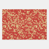 Feuille De Papier Cadeau Glam Black Red Gold Anniversaire (Devant)