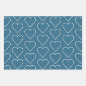 Feuille De Papier Cadeau Glam Blue Perles Blanches Mariage (Devant)