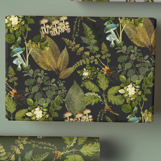 Feuille De Papier Cadeau Glam de forêt victorienne gothique foncé
