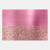 Feuille De Papier Cadeau Glam Girly Pink Gold Leopard (Devant)