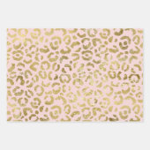Feuille De Papier Cadeau Glam Gold Blush Pink Blue Empreinte de léopard ens (Devant)
