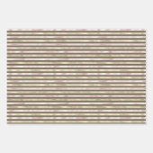 Feuille De Papier Cadeau Glam Gold Blush rose Brown rayures (Devant)