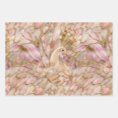 Feuille De Papier Cadeau Glam Gold Chic Pink Peacock (Devant)
