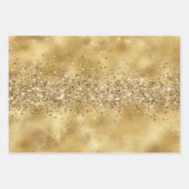 Feuille De Papier Cadeau Glam Gold Parties scintillant Confetti      (Devant)