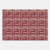 Feuille De Papier Cadeau Glam Gold Red Stripes Peace Love (Devant 3)