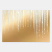 Feuille De Papier Cadeau Glam Gold White Icicles Noël (Devant 3)