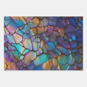 Feuille De Papier Cadeau Glam Iridescente Opal Gemstone Tissu (Devant 2)