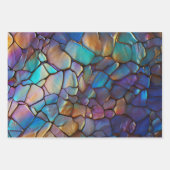 Feuille De Papier Cadeau Glam Iridescente Opal Gemstone Tissu (Devant)