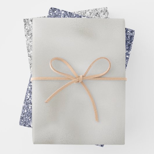 Feuille De Papier Cadeau Glam mauve Pearl White Luxe (En situation)