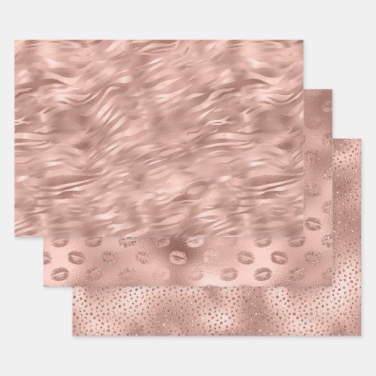 Feuille De Papier Cadeau Glam rose chic (Lot)