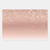 Feuille De Papier Cadeau Glam Rose Parties scintillant or Glitzy Sparkle (Devant 2)