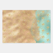 Feuille De Papier Cadeau Glam Tropical Gold Aqua Glitz Ananas (Devant 3)