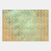 Feuille De Papier Cadeau Glam Tropical Gold Aqua Glitz Ananas (Devant)