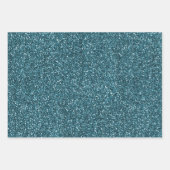 Feuille De Papier Cadeau Glam Turquoise Glitz Parties scintillant (Devant 3)