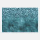 Feuille De Papier Cadeau Glam Turquoise Glitz Parties scintillant (Devant)