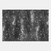 Feuille De Papier Cadeau Glamorous Black & Silver Sparkling Patterns (Devant)