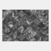 Feuille De Papier Cadeau Glamorous Black & Silver Sparkling Patterns (Devant 2)