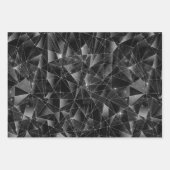 Feuille De Papier Cadeau Glamorous Black & Silver Sparkling Patterns (Devant)