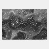 Feuille De Papier Cadeau Glamorous Black & Silver Sparkling Patterns (Devant 3)