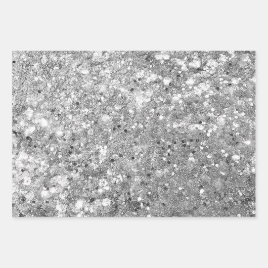Feuille De Papier Cadeau Glamorous Black & Silver Sparkling Patterns (Devant 2)