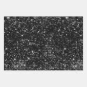 Feuille De Papier Cadeau Glamorous Black & Silver Sparkling Patterns (Devant)