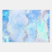 Feuille De Papier Cadeau Glamour Pastel Blue & Silver Parties scintillant A (Devant)