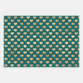 Feuille De Papier Cadeau Glamour sarcelle et or (Devant 3)
