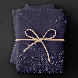 Feuille De Papier Cadeau Glimmery Indigo Grunge   Midnight Purple Damask