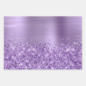 Feuille De Papier Cadeau Glitter Lumière Violet Glam (Devant 2)