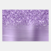 Feuille De Papier Cadeau Glitter Lumière Violet Glam (Devant)