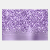 Feuille De Papier Cadeau Glitter Lumière Violet Glam (Devant 3)