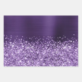 Feuille De Papier Cadeau Glitterie Violet foncé Faux Foil (Devant 2)