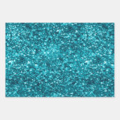 Feuille De Papier Cadeau Glitzy Aqua Blue Turquoise Parties scintillant Ann (Devant 2)