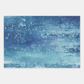 Feuille De Papier Cadeau Glitzy Foil | Ice Blue Faux Iridescente Shimmer (Devant)