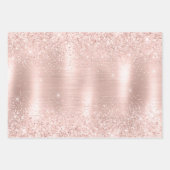 Feuille De Papier Cadeau Glitzy Glam Girl Blush Parties scintillant rose Ma (Devant)