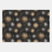 Feuille De Papier Cadeau Glitzy Glam Gold Black Silver Christmas   (Devant 3)