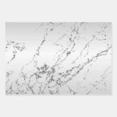 Feuille De Papier Cadeau Glitzy Silver White Cupcake Bow Birthday (Devant 3)