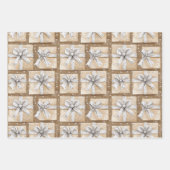 Feuille De Papier Cadeau Glitzy Silver White Cupcake Bow Birthday (Devant 2)