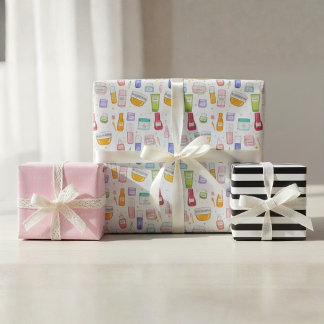 Feuille De Papier Cadeau Glow Up Skincare Gift Wrap 3 Pack – Custom Name