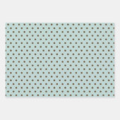 Feuille De Papier Cadeau Gnome Brown et Turquoise | Noël (Devant 2)